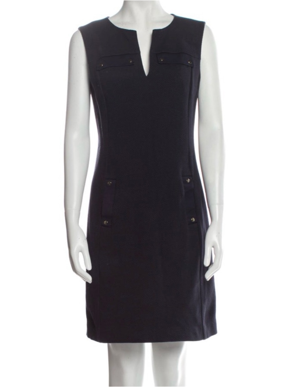 TORY BURCH Navy Sleeveless Adin Mini Dress